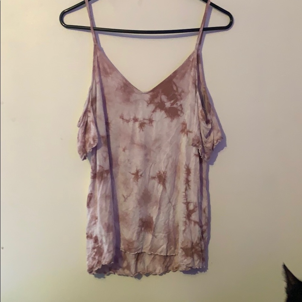 american eagle off the shoulder pink t shirt